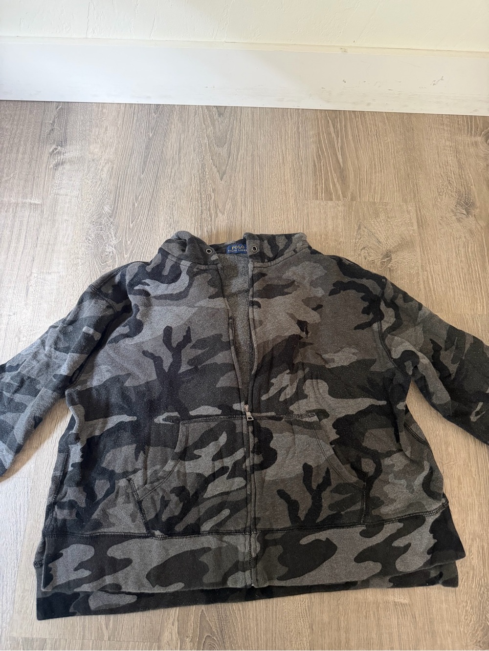 Camo Polo Zip-Up Hoodie